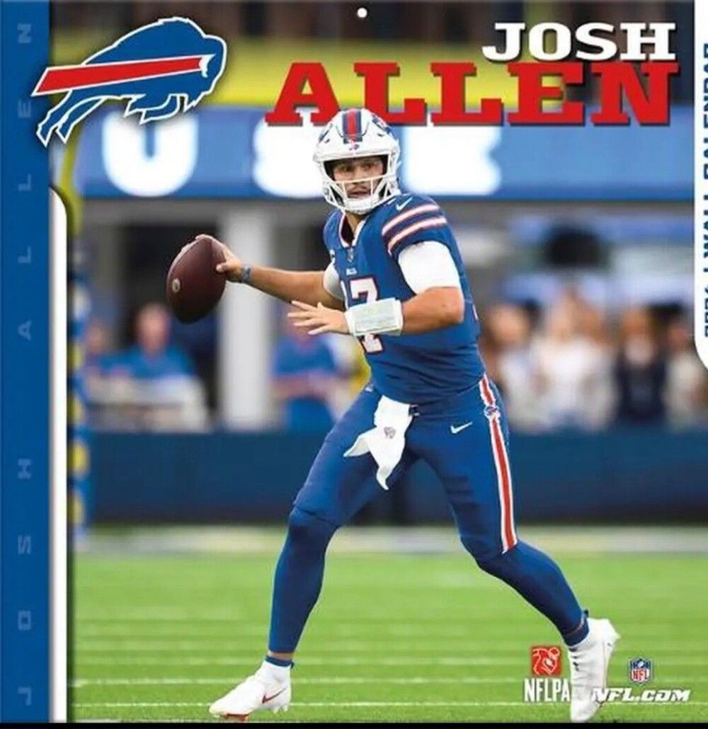 NFL Buffalo Bills Josh Allen 2024 12x12 Player Wall Calendar